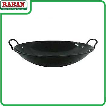 ENAMEL BLACK WOK 9''